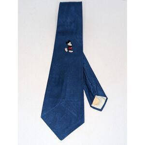Vintage Mickey Mouse By Cervantes Neck Tie Embroidered Mickey‎ Mouse Blue Argyle
